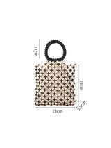 Blok Ahşap Boncuk Dokuma Tote Çanta