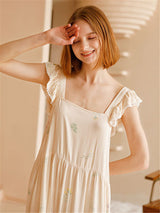 Saten Balon Kol Gecelik