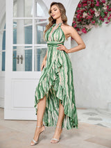 Seksi V-Yaka Hollow Sırt Dekolteli Elbise