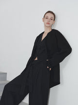 Pamuk Keten V Yaka Kolsuz Yelek