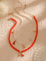 Tahiti Gün Batımı İnci Plaj Kolye Altın