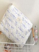 Sahil Mavisi Çiçek Makyaj Çantası