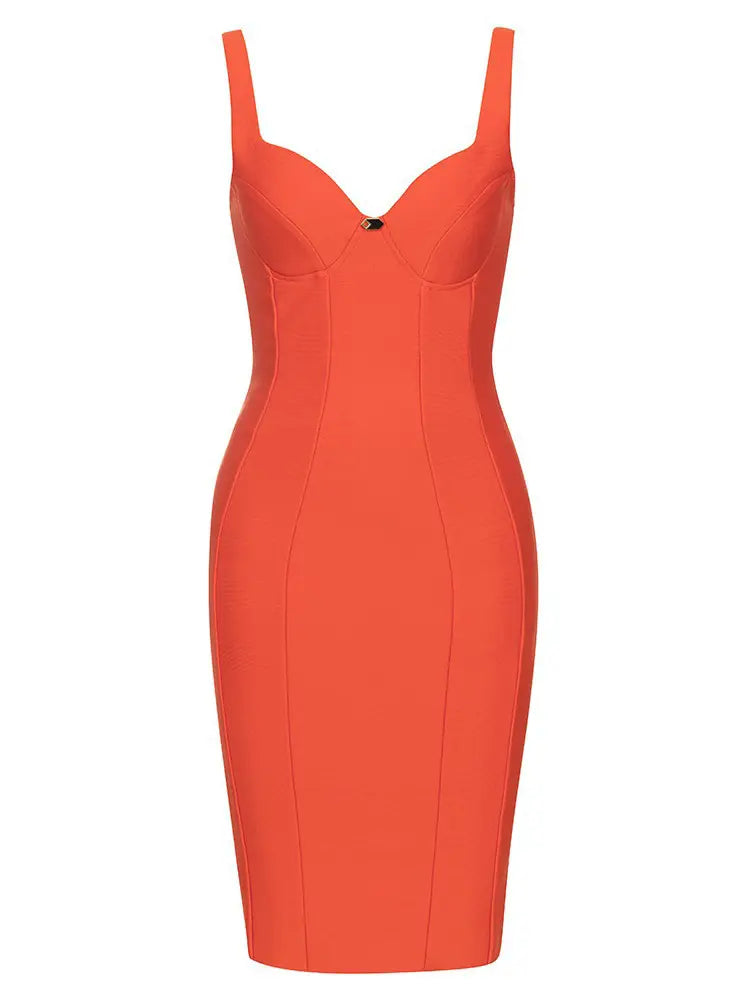 Şık Seksi Spagetti Askılı Elbise