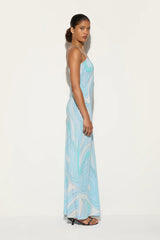 Marmo Printed Satin Maxi Dress