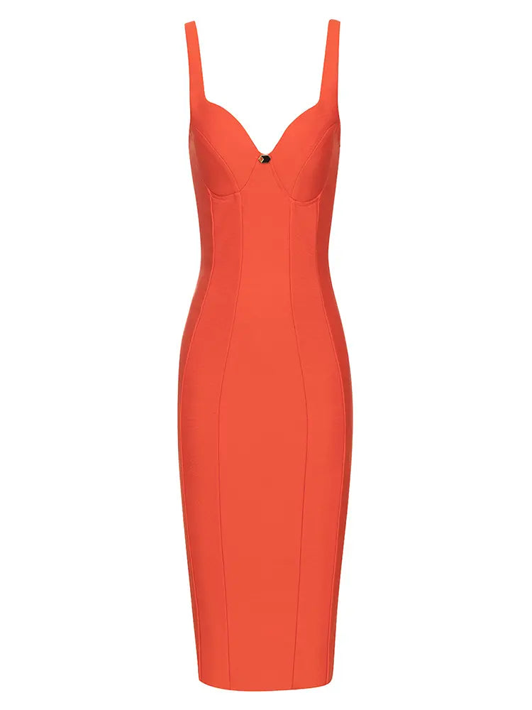 Şık Seksi Spagetti Askılı Elbise