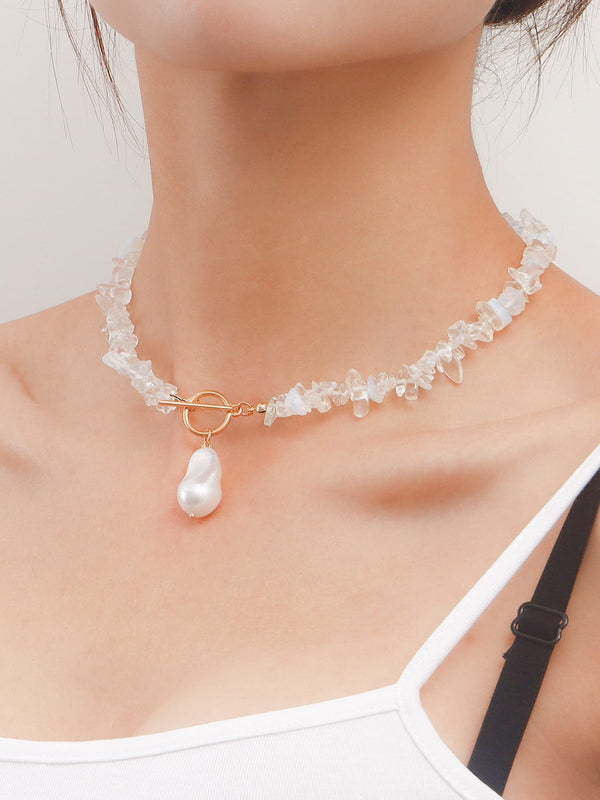 Açıklama Mercan Çipli ve İnci Kolye