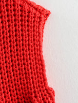 Büyük Düğmeler Düz Renk Örgü Yelek Hırka