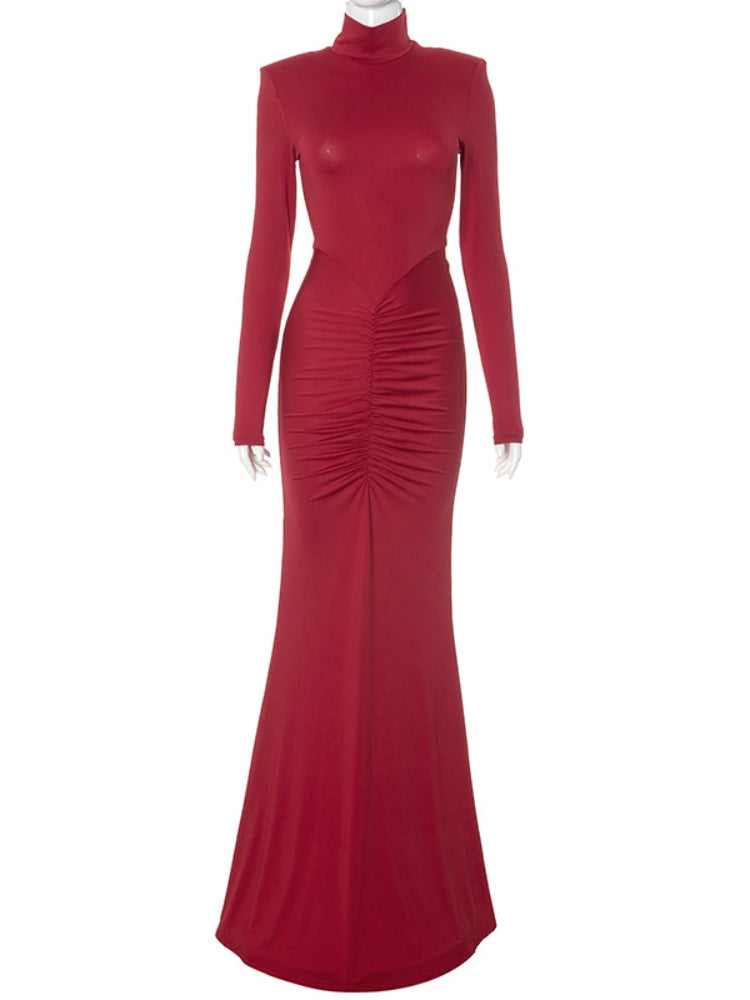 Yüksek Yakalı Denizkızı Elbisesi