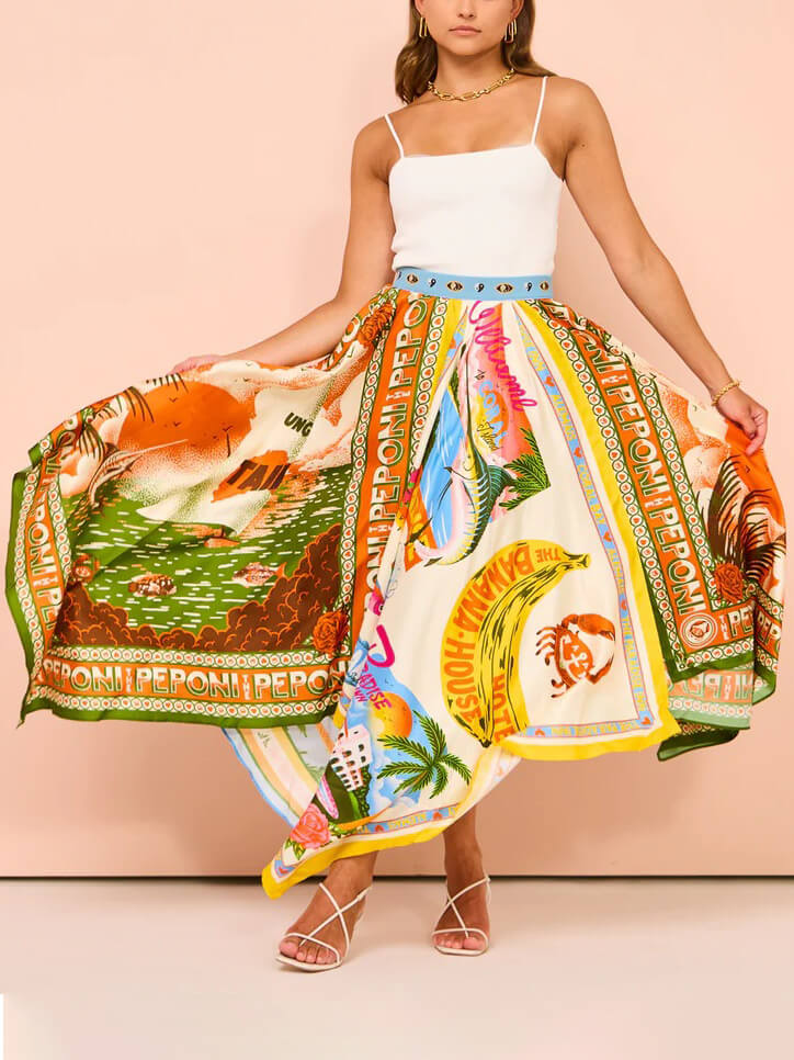 Benzersiz Günlük Moda Çok Yönlü Düzensiz Etek