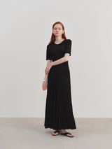 Örgü Günlük Bel Büzgülü Elbise