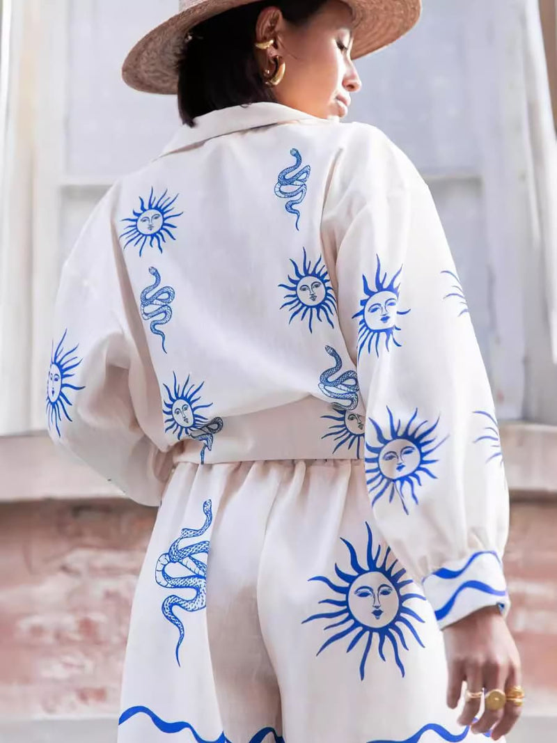 Soleil Baskılı Kısa Takım