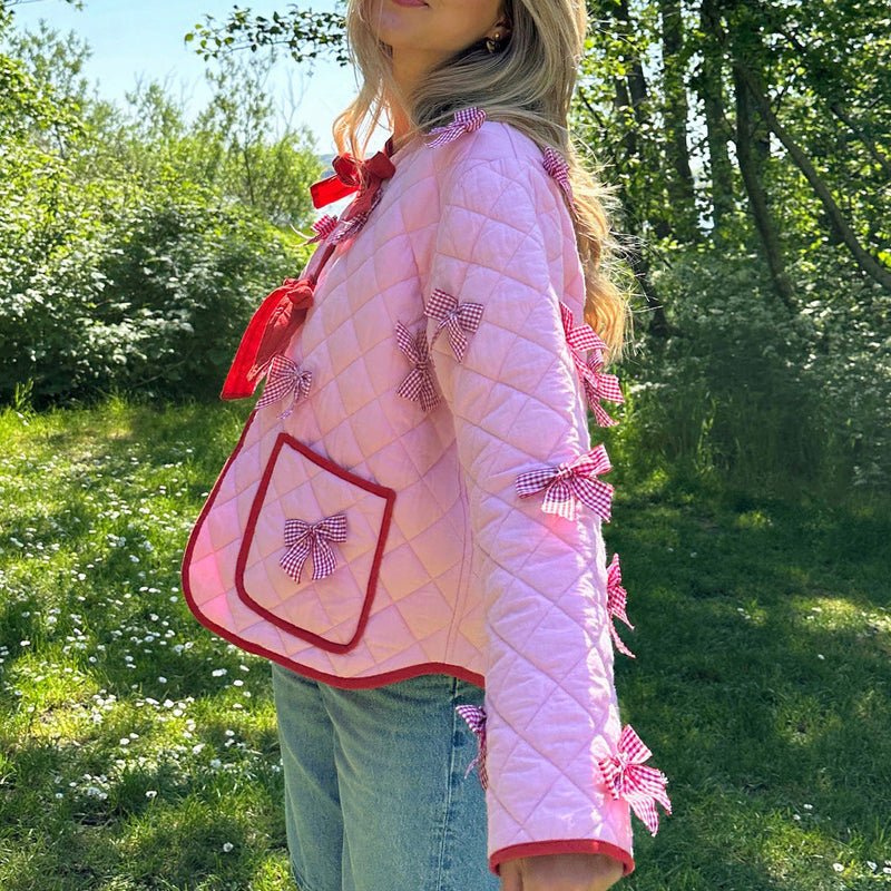 Fiyonk İşlemeli Kapitone İnce Ceket