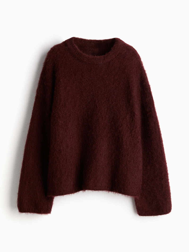 Büyük Boy Mohair Karışımlı Kazak Etek Takımı