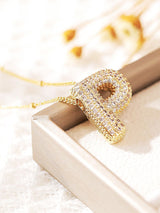 Pavé Kabarcık Harfli Monogram Kolye