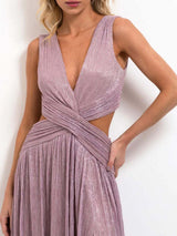 Lurex Plunge Maxi Dress