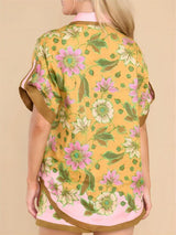 Retro Çiçekli Bol Şort Takım