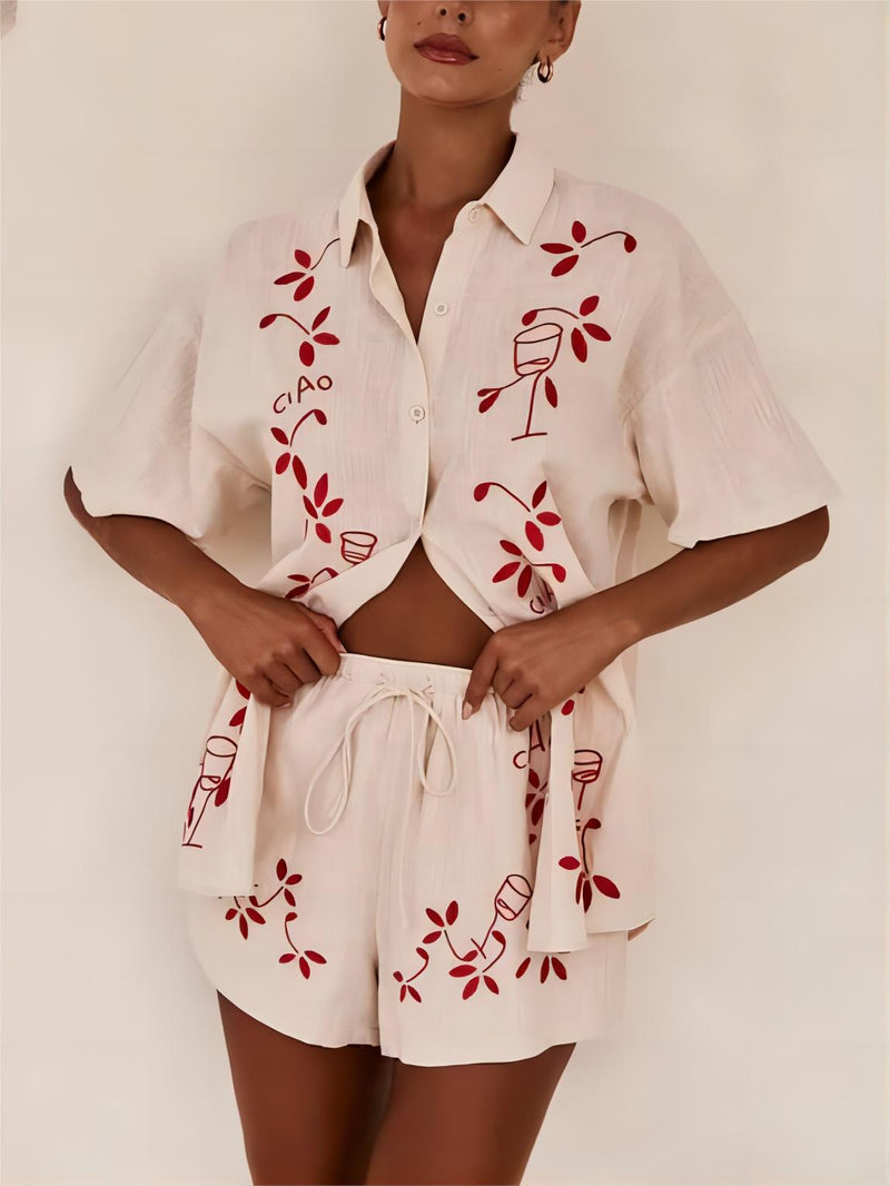 Bol Lastikli Şort Takım