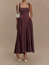 SHARON Midi Dress - Cacao Brown