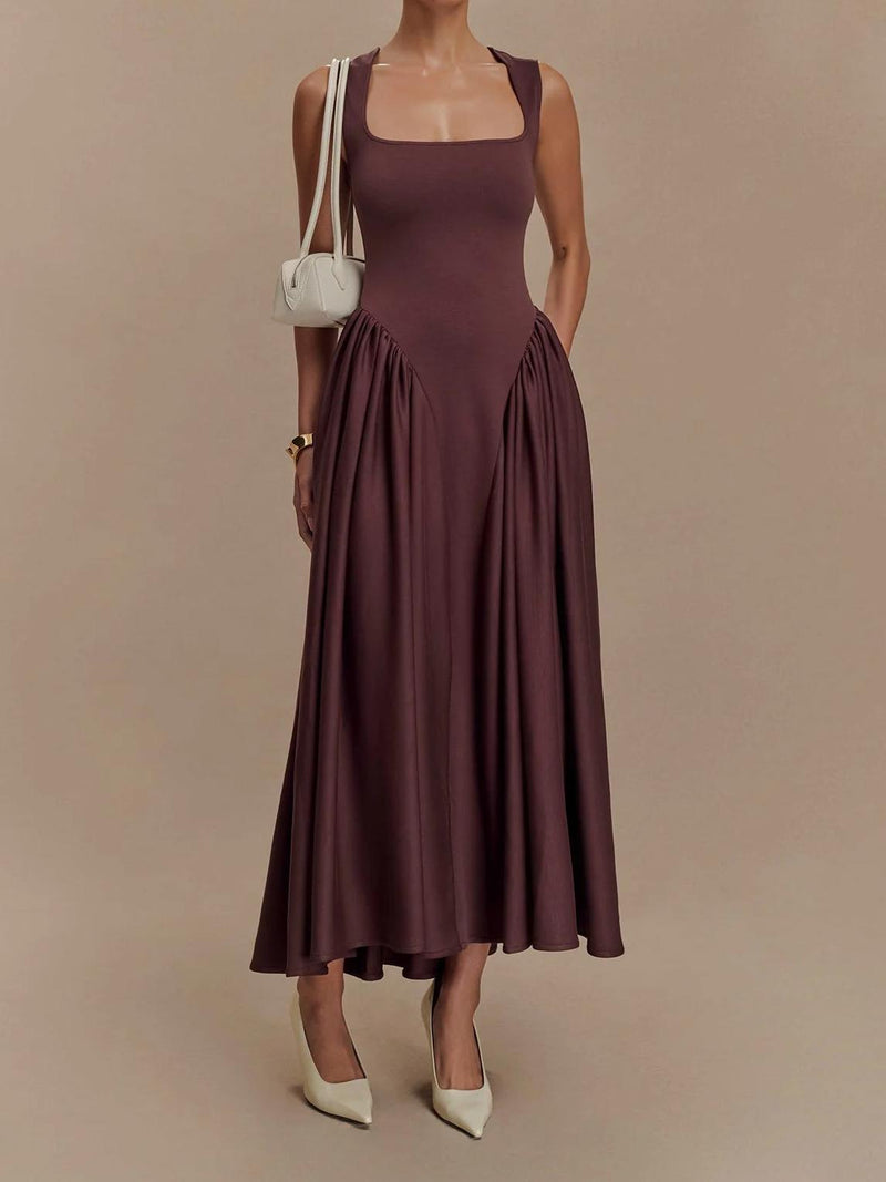 SHARON Midi Dress - Cacao Brown