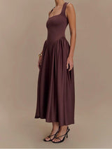 SHARON Midi Dress - Cacao Brown