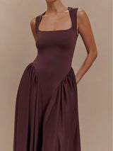 SHARON Midi Dress - Cacao Brown