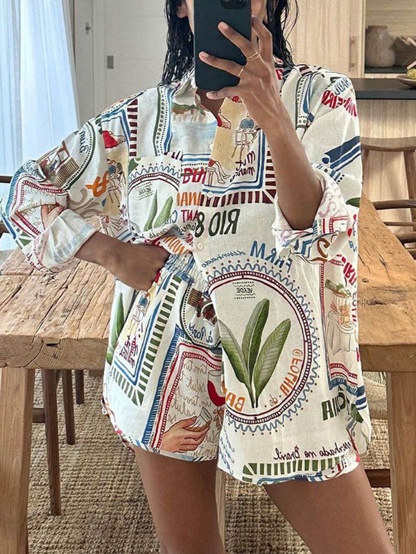 Rahat Günlük Baskılı Pantolon Takım