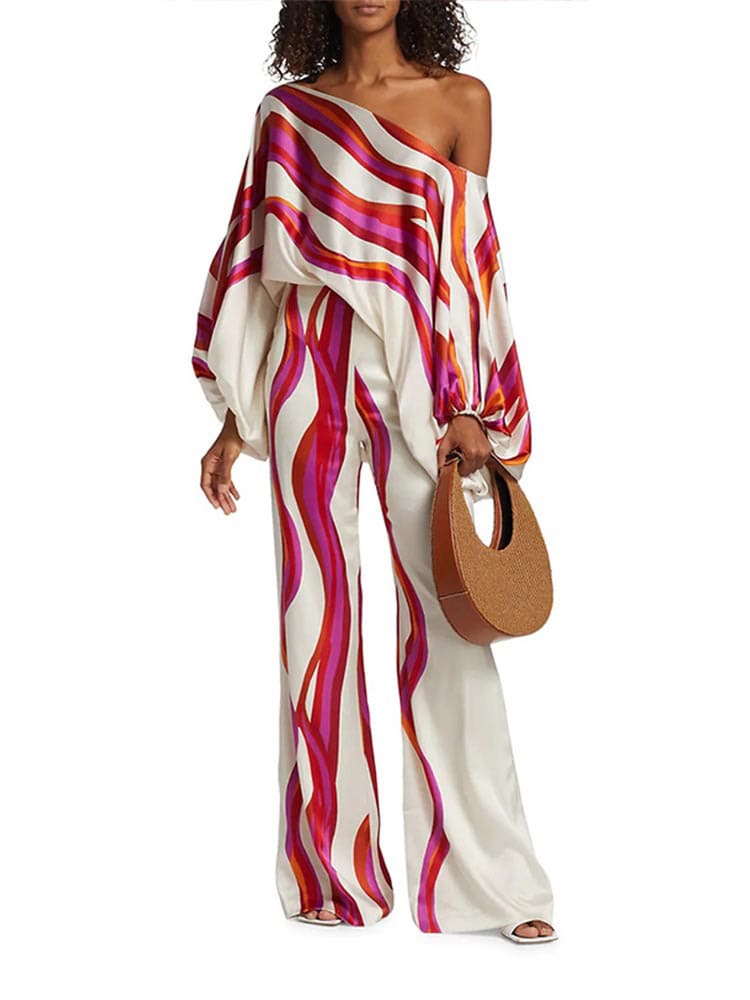 Abstract Waves İkili Takım - Fuşya