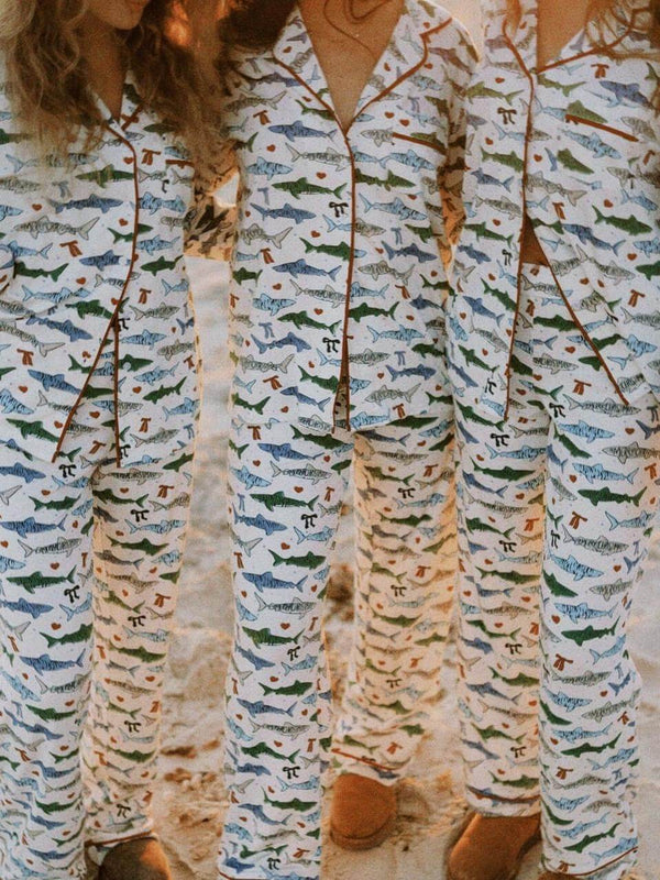 Okyanus Stili Köpekbalığı Pijama Takımı