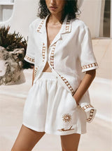 Tatil Yaz Kısa Kollu Bol Gömlek Setleri