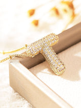 Pavé Kabarcık Harfli Monogram Kolye