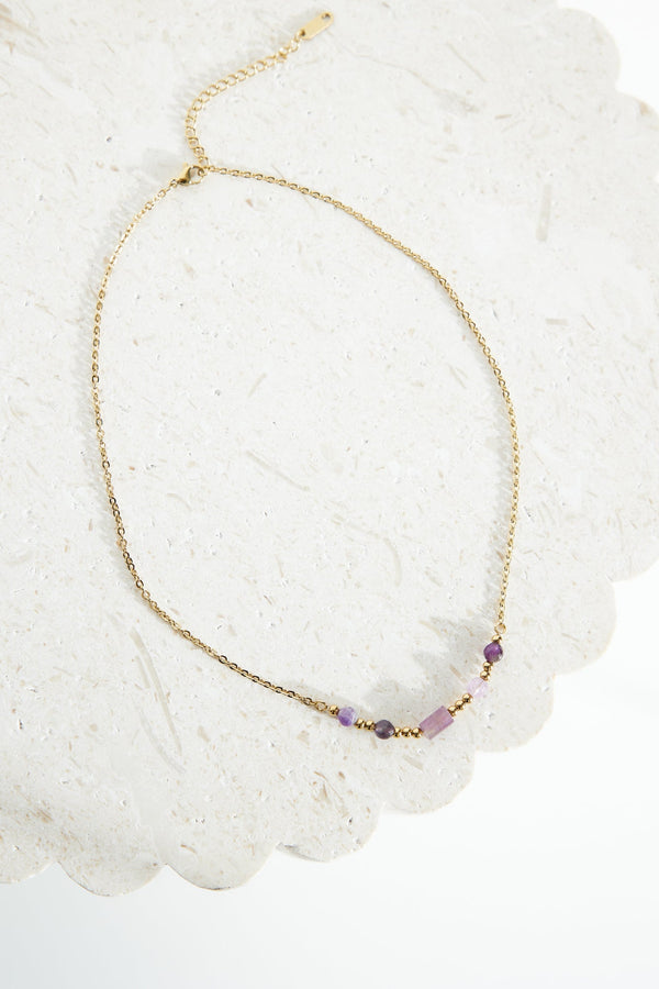 18 Ayar Altın Kaplama Özel Taşlı Kolye Altın