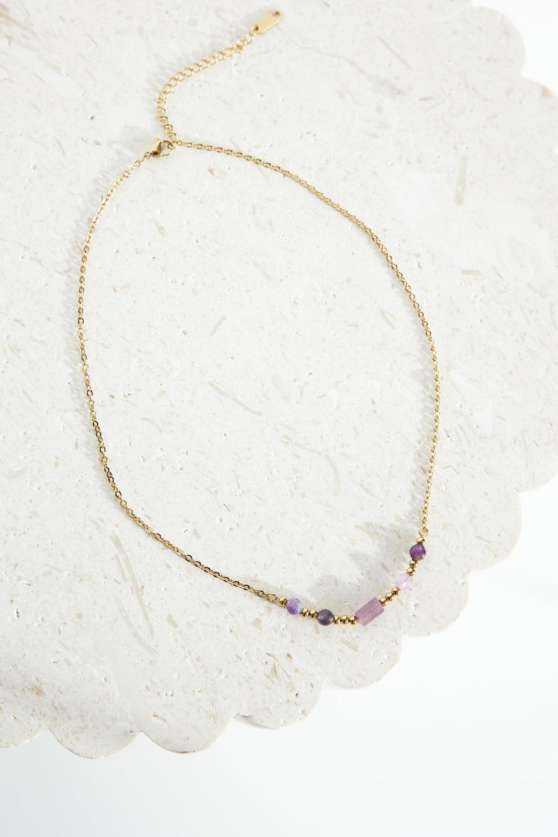 18 Ayar Altın Kaplama Özel Taşlı Kolye Altın