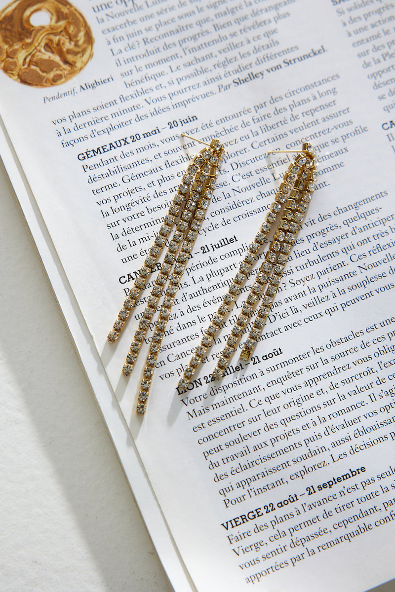 18 Ayar Altın Kaplama Üçlü Parlatıcı Küpe Altın