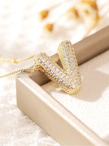 Pavé Kabarcık Harfli Monogram Kolye