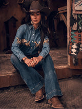 Horses Boyfriend Western Snap Shirt