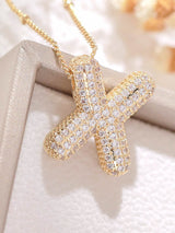 Pavé Kabarcık Harfli Monogram Kolye