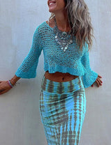 Sunny Meadow Crop Örme Üst