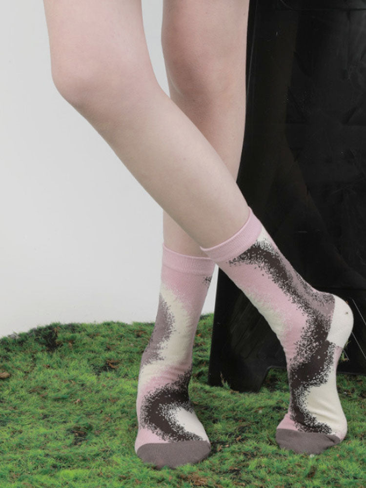 Renkli Degrade Temalı Pamuklu Çorap