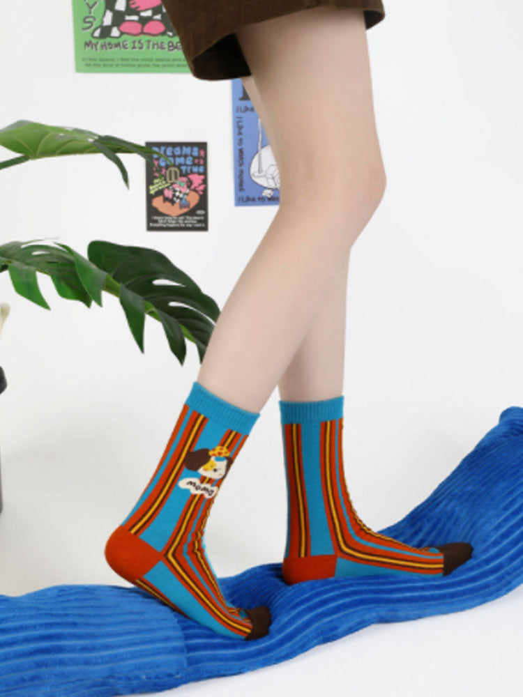 Sevimli Karikatür Köpek Pamuk Çorap