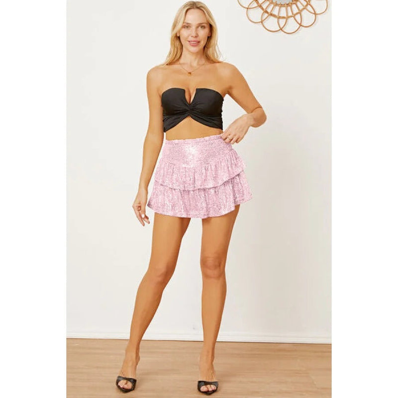 Payet Katlı Mini Etek
