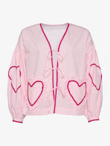 Organik Pamuklu Üst - Pembe Kareli