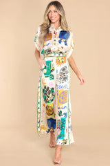 Büyük Beden Fildişi Desenli Gömlek Pantolon Takım