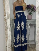 Seksi Baskılı Göğüs Wrap Tulum Kadınsı