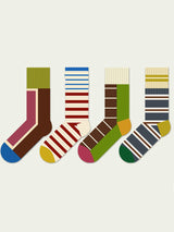Renkli Çizgili Pamuklu Çorap