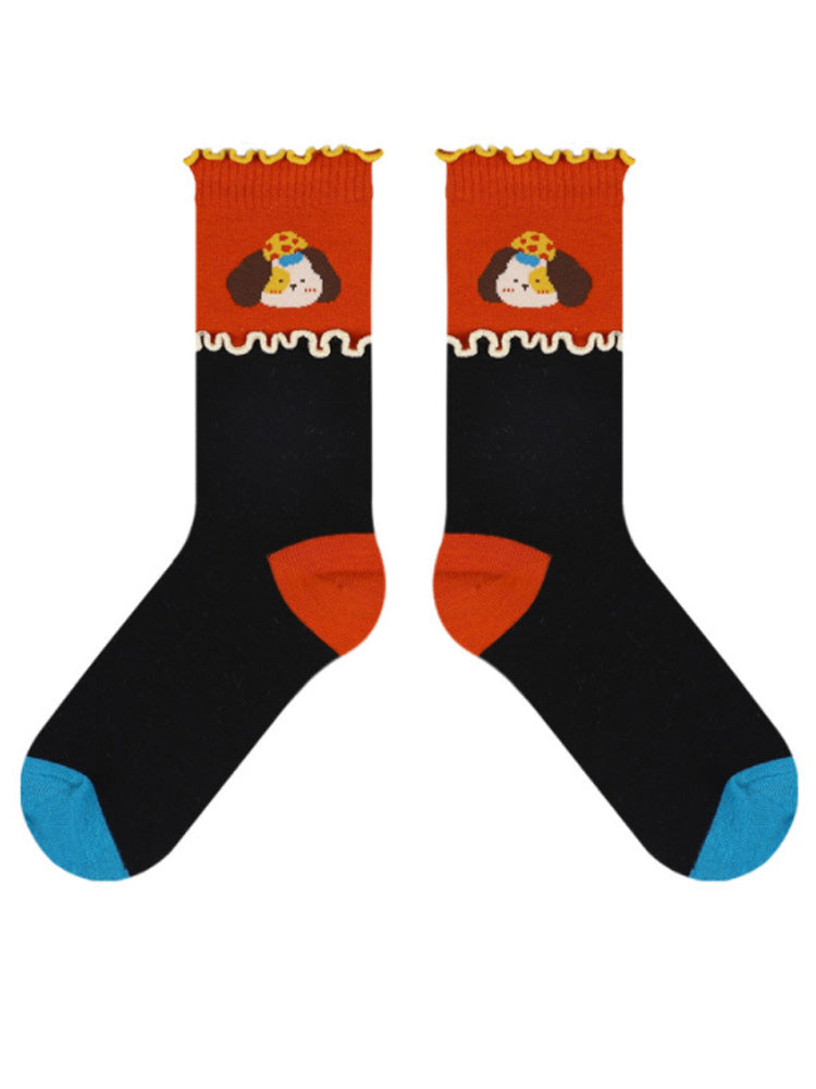 Sevimli Karikatür Köpek Pamuk Çorap