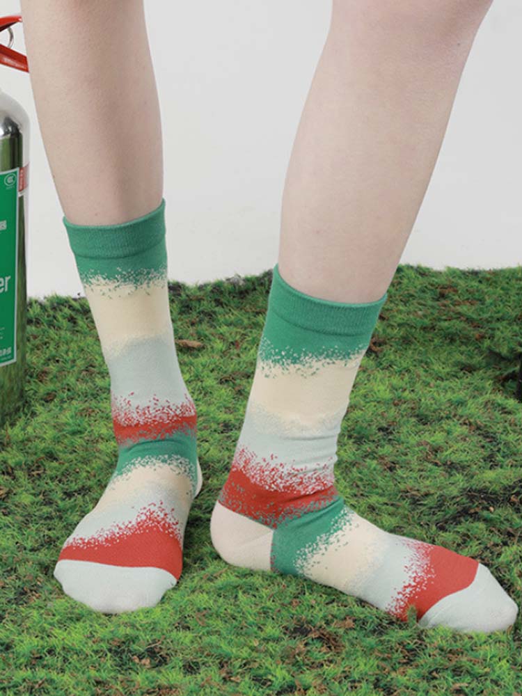 Renkli Degrade Temalı Pamuklu Çorap