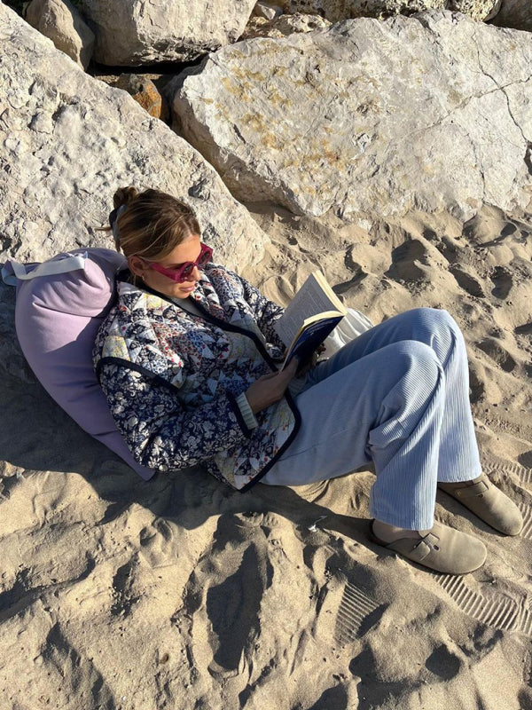 Baskılı Bol Kapitone Ceket