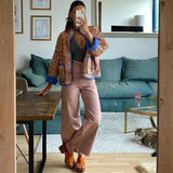 Küçük Çiçek Desenli Cep Klipsli Pamuk Damla Omuz Ceket