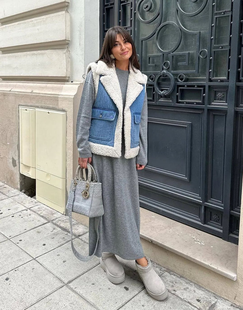 Kot Taklit Yün Yelek