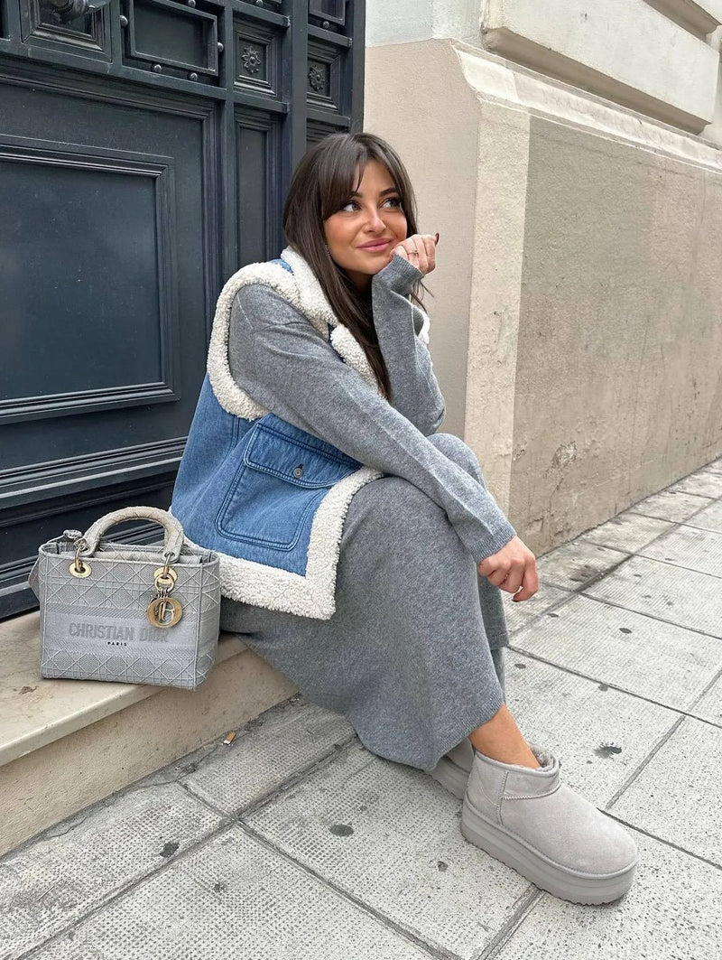 Kot Taklit Yün Yelek